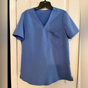 Figs Catarina Scrub Top- Ceil Blue